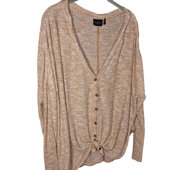 Urban outfitters out from under Jojo oversized waffle button down thermal top m - Picture 5 of 5